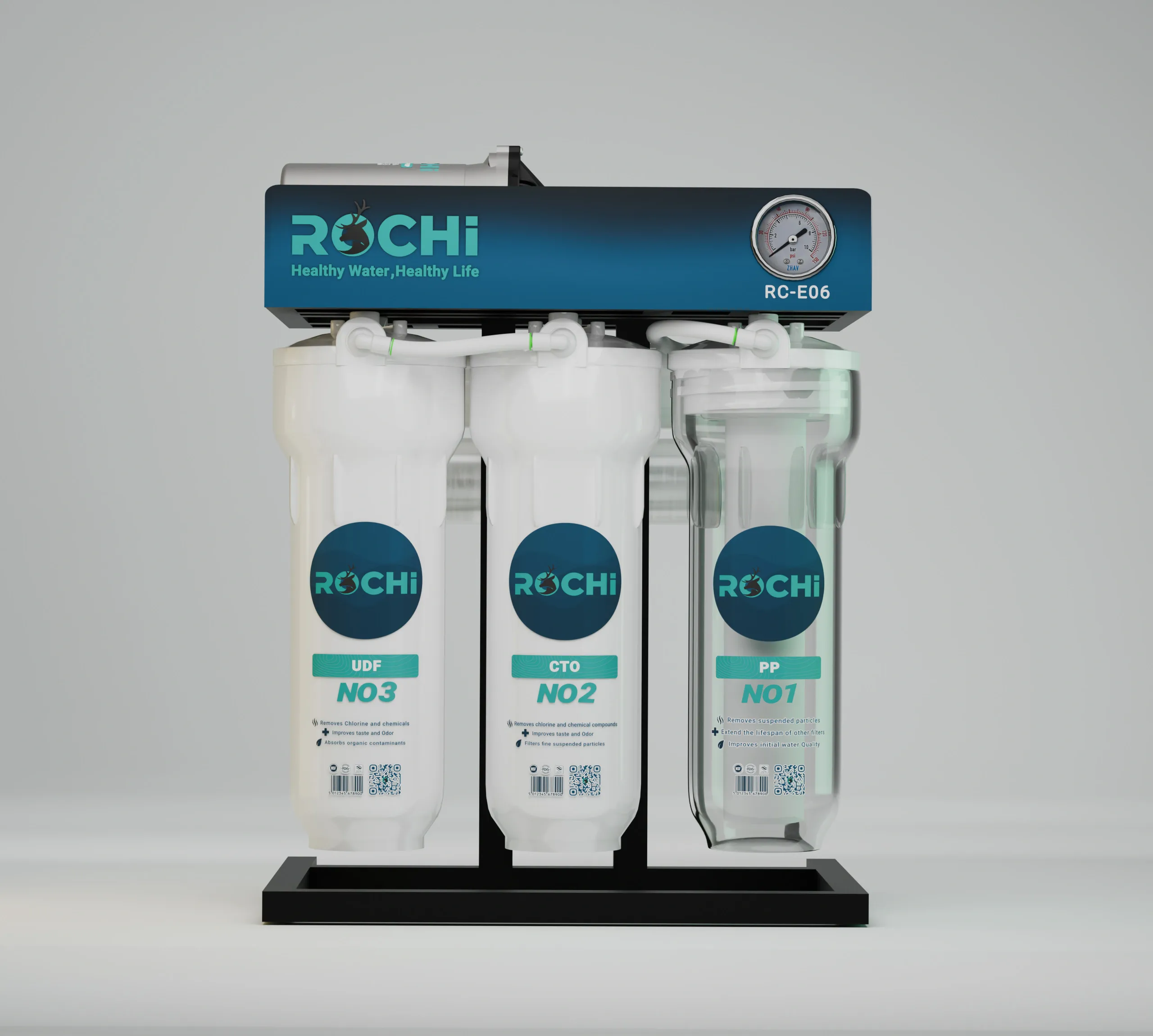 دستگاه تصفیه آب 6 مرحله اکونومی مشکی مدل RC-E-06